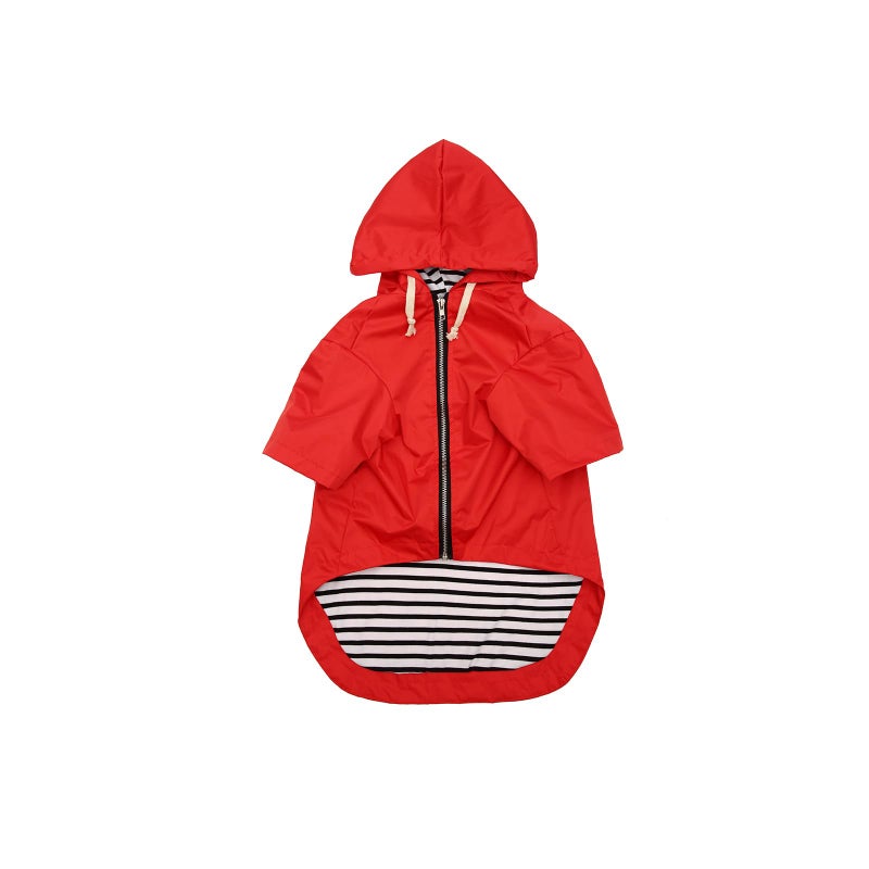 Morezi Dog Raincoat rain Jacket Raincoat Dogs Waterproof Small Medium Breeds Zip Closure Storage Pocket Harness Hole Red XS - Image 1